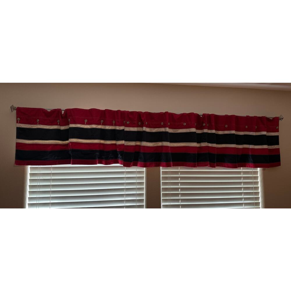 Nautica Red White Blue Window Valance Set of 3 - Picture 2 of 4